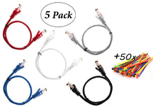 Carica l&#39;immagine nel visualizzatore di Gallery, MultiCables 3m Ethernet Cat5E Cavi di Rete UTP con Spina 3 meter, 5 Pezzi - Ilgrandebazar