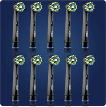 Carica l'immagine nel visualizzatore di Gallery, Oral-B Cross Action Testine di Ricambio per Spazzolino Elettrico con Tecnologia CleanMaximiser, Confezione da 10 Adatta alla Buca delle Lettere, Edizione Nera Crossaction