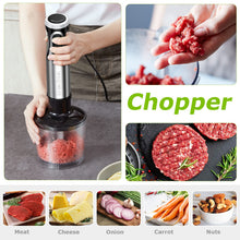 Carica l'immagine nel visualizzatore di Gallery, Bonsenkitchen Frullatore a Immersione Multifunzione 4 in 1, Minipimer in Acciaio Inox, 1000 W, 20 Velocità Regolabili, con Frusta, Tritatutto da 500 ml e Misurino da 700 ml, HB3203
