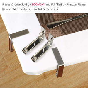 ZoomSky Tovaglia Clips 4 Pezzi Picnic Tovaglietta da Tavolo in Argento