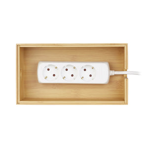 Relaxdays Portaoggetti Ricarica Multipla, 14 x 25,5 x 14 cm, Naturale