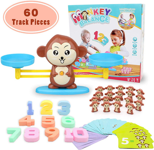 Joyjam Giocattolo Educativo Bambini Bilancia Equilibrio a Forma di Scimmia Animale Gioco di Apprendimento Studia Matematica Conteggio Giochi per Bambini più di 3 Anni