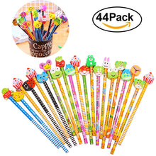 Carica l&#39;immagine nel visualizzatore di Gallery, Gudotra Set 44 pcs Matita in Legno con Gomma Colorate 44, Multicolore - Ilgrandebazar
