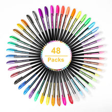Carica l'immagine nel visualizzatore di Gallery, Set di 48 penne gel colorate - glitter, metallico, 48color-1,0mm, Multicolore - Ilgrandebazar