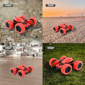 Macchina Telecomandata, 4WD RC Auto Telecomando 360° Rotazione Acrobatica RC Stunt Car Telecomandate, 1:28 / 2.4GHZ Macchina Radiocomandata per Bambini Giocattoli - Rosso (Batteria Non Inclusa)