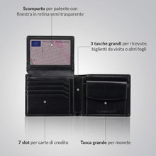 Carica l&#39;immagine nel visualizzatore di Gallery, SPARTANO Portafoglio da Uomo in Vera Pelle - con Protezione RFID,... - Ilgrandebazar