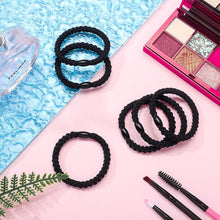 Carica l'immagine nel visualizzatore di Gallery, 12 Elsatici per Capelli in Cotone Banda per Capelli Intrecciate Corde Elastiche per Capelli, Fermacoda di Cavallo Intrecciate per Donne Ragazze Capelli Spessi Pesanti e Ricci (Nero)