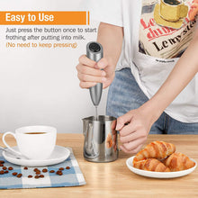 Carica l'immagine nel visualizzatore di Gallery, SIMPLETASTE Frullino Montalatte Schiumatore Cappuccinatore per Latte Schiumalatte, Cappuccino, Grigio, Batterie Incluse