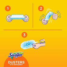 Carica l'immagine nel visualizzatore di Gallery, Swiffer Duster Starter Kit Piumino Catturapolvere Più Ricambi, 1 Manico e 15 Piumini, Catturano e Intrappolano Fino a 3 Volte Più Polvere e Pel Rispetto a un Piumino Tradizionale