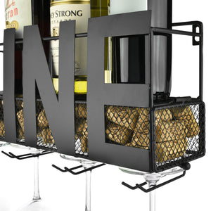 Thetford Design - Portabottiglie da parete in metallo con 4 supporti per... - Ilgrandebazar