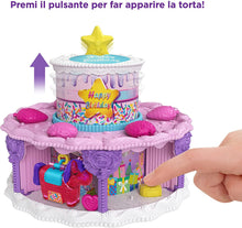 Carica l'immagine nel visualizzatore di Gallery, Polly Pocket- Playset Torta delle Sorprese a Tema Compleanno con Carosello di Unicorni e Tanti Accessori, Giocattolo per Bambini 4+Anni, GYW06