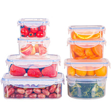Carica l'immagine nel visualizzatore di Gallery, Contenitori Ermetici per Alimenti [8 Pezzi], Contenitori di Plastica Riutilizzabili, Senza BPA Contenitori Alimenti, 100% a Prova di Perdite, Lavastoviglie, Congelatore e Microonde, 0.24-1.5 L