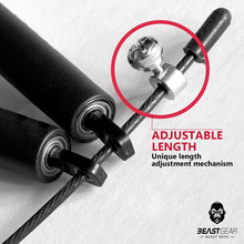 Carica l&#39;immagine nel visualizzatore di Gallery, Corda per saltare della Beast Gear - Corda veloce per Crossfit, Pugilato, MMA. Peso leggero con lunghezza regolabile e meccanismo a cuscinetto a sfera resistente – Perfetta per i Double Unders