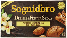 Carica l&#39;immagine nel visualizzatore di Gallery, Sogni Doro Tisana Deliziefrutta Secca Vaniglia, Mandorla e Cannella - 16 Filtri, 40 g