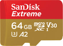 Carica l&#39;immagine nel visualizzatore di Gallery, SanDisk Extreme Scheda di Memoria microSDXC da 64 GB e Adattatore SD 64