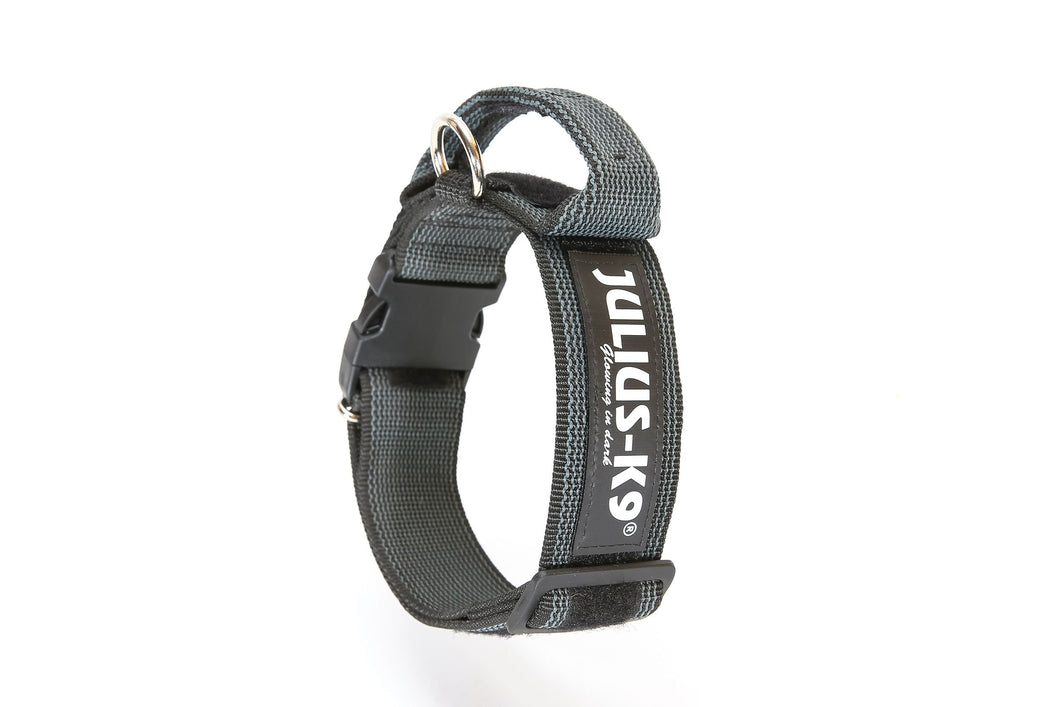 Collare K9 serie Color & Gray con manico richiudibile, nero, 40 mm x 47-67 cm - Ilgrandebazar
