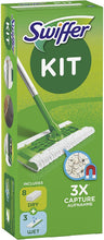 Carica l'immagine nel visualizzatore di Gallery, Swiffer Lavapavimenti Cattura Polvere Dry&amp;Wet, 1 Scopa, 8 Panni Asciutti, 3 Panni Umidi, Cattura e Intrappola Polvere e Peli, Rimuove Sporco e Batteri, per Tutti I Tipi di Pavimenti, Starter Kit