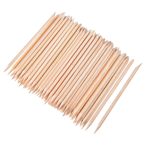 100 Pezzi Bastoncini di Legno Arancio per Unghie Cuticola Bastone Spingi... - Ilgrandebazar