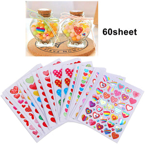 Dream Loom Adesivi Cuore,60 Fogli Colorati Amore per Colorato - Ilgrandebazar