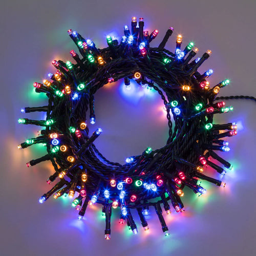Xmasking Catena Luminosa con 180 LED con Giochi di Luce, Multicolore, 7.5 cm