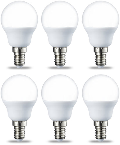 AmazonBasics Lampadina LED E14 a Sfera, P45, Confezione da 6, Bianco Caldo - Ilgrandebazar