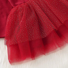 Carica l'immagine nel visualizzatore di Gallery, Borlai Neonate Natale Vestito dal Tutu Carino Maniche Lunghe Outfits Partito Vestito Rosso 1-4 Anni [Elk]