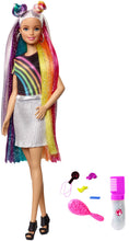 Carica l&#39;immagine nel visualizzatore di Gallery, Barbie Bambola con Capelli Lunghi Arcobaleno e Tanti Accessori, Giocattolo per Bambini 3 + Anni, FXN96 Single