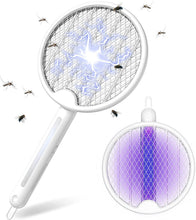 Carica l'immagine nel visualizzatore di Gallery, FLASHVIN Racchetta Zanzare Elettrica, 2 in 1 Lampada Antizanzare, Luce UV Insetti Trappola, 4000V, Pieghevole, Efficace Contro Le Mosche, Ideale per Interni ed Esterni Piccolo