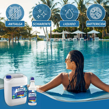 Carica l'immagine nel visualizzatore di Gallery, KLEP - ANTIALGA - ANTIALGHE SANIFICANTE SCHIARENTE AZZURRANTE per Piscina E Spa No Schiuma (5 LT)