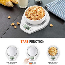 Carica l'immagine nel visualizzatore di Gallery, ACCUWEIGHT Bilancia Digitale da Cucina Bilance Alimenti Elettronica con Piattaforma in Acciaio Inossidabile per Pesa Cibo, Alta Precisione da 1g a 5 kg, Bianco Bianca