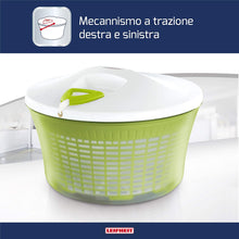 Carica l&#39;immagine nel visualizzatore di Gallery, Leifheit Salad Spinner Signature Contenitore A Centrifuga per Insalata, Acciaio Inossidabile, Verde, Grande