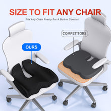 Carica l'immagine nel visualizzatore di Gallery, Benazcap Cuscino del Sedile, Cuscino Sedia Ufficio Coccige Ergonomico per Ufficio e Auto, Sollievo dal Dolore Sciatico, Cuscino Memory Foam con Fodera Lavabile, Supporto Lombare per Sedute Lunghe