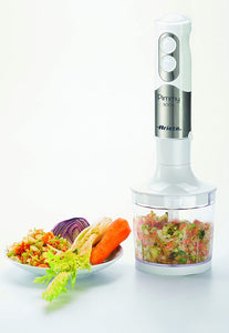 Ariete Pimmy 3 in 1 Frullatore a Immersione, Tritatutto, Frusta Elettrica, 1 Litro, 500 W, Acciaio Inossidabile, 2 velocità, Bianco