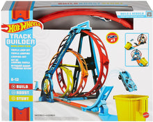 Carica l'immagine nel visualizzatore di Gallery, Hot Wheels- Track Builder, Playset Pista Triplo Loop, con Macchinina, Giocattolo per Bambini 4+ Anni, GYP65, Imballaggio Sostenibile