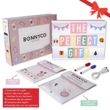 Carica l&#39;immagine nel visualizzatore di Gallery, BONNYCO Light Box Rosa con 400 Lettere ed Emoji, 2 Pennarelli Lavagna Luminosa con Lettere Luminose Idee Regalo per Compleanno e Natale Bambina, Raggazza e Donna | Scritte Luminose Decorazioni