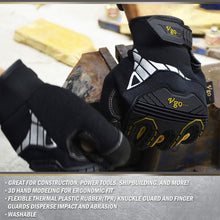 Carica l&#39;immagine nel visualizzatore di Gallery, Vgo Glove Guanti, 3 paia, guanti da lavoro ad alto carico 9/L, Nero+oro