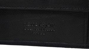 Pierre Cardin, Portafoglio Uomo Nero, Vera Pelle, Portamonete, Scatola Regalo (Nero, Tasca Con Cerniera)