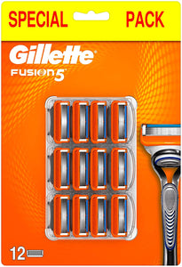 Gillette Fusion5 Lamette da Barba, 12 Ricambi da 5 Lame, Delicatezza Insuperabile, Rasatura Scorrevole con Striscia Lubrificante, Fino a 1 Mese di Rasatura con 1 Lametta 12 Unità