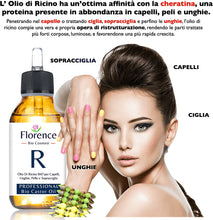 Carica l&#39;immagine nel visualizzatore di Gallery, Olio di Ricino 100ml. Biologico,Vegano, Puro e Pressato a Freddo. Bottiglia in vetro+Pennello. Stimola la Crescita dei Capelli, Ciglia e Sopracciglia. Rinforza le unghie. Ottimo rimedio per la pelle