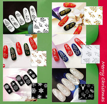 Carica l&#39;immagine nel visualizzatore di Gallery, FLOFIA 12 Fogli Adesivi per Unghie Natalizi Nail Stickers Autoadesivi Unghie Natale Natalizio Decalcomanie Decorazione Unghie Nail Art Adesivi Unghie Natale Fai da Te