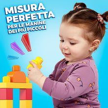 Carica l'immagine nel visualizzatore di Gallery, Mega- Sacca Ecologica Blocchi da Costruzione, Giocattolo per Bambini 1+ Anni, Multicolore, 60 Pezzi, DCH55