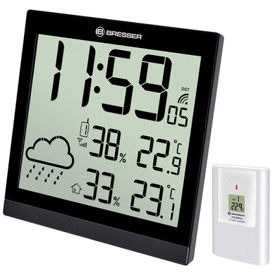 Bresser Orologio da Parete Meteorologico Temeotrend JC LCD Nero - Ilgrandebazar