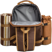 Carica l'immagine nel visualizzatore di Gallery, apollo walker Borsa frigo APOLLOWALKER 4 Person Picnic Backpack Hamper con Set di stoviglie e Coperta