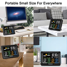 Carica l&#39;immagine nel visualizzatore di Gallery, Kalawen Stazione Meteo Meterologica Digitale con 3 Sensore Esterno Nero - Ilgrandebazar