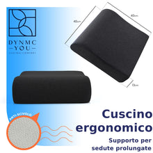 Carica l&#39;immagine nel visualizzatore di Gallery, DYNMC you Comodo Cuscino Rialzo Sedia Adulti - Rivestimento OEKO-TEX - Cuscino Poltrona, Spessore 13 cm, Mantiene la Forma - Cuscino per Sedia Ufficio, Auto Seduta Premium Grigio