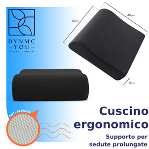 DYNMC you Comodo Cuscino Rialzo Sedia Adulti - Rivestimento OEKO-TEX - Cuscino Poltrona, Spessore 13 cm, Mantiene la Forma - Cuscino per Sedia Ufficio, Auto Seduta Premium Grigio