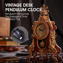 Carica l'immagine nel visualizzatore di Gallery, CubicFun Puzzle 3D Orologio a Pendolo Kit Modello Retro Orologio da Scrivania Fai-da-Te Kit di Costruzione Decorazioni Casa Unica Regalo Rompicapo per Bambini e Adulti, 128 Pezzi