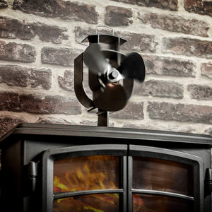 Heat Powered Stove Fan | Wood Log Burner Fireplace | Eco Friendly M&W Black - Ilgrandebazar