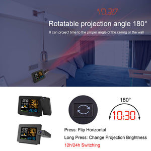 Kalawen Orologio Proiezione Soffitto Temperatura Esterna Nero con - Ilgrandebazar