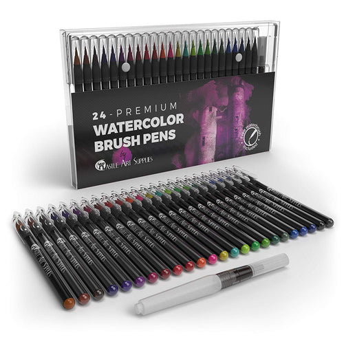 Castle Art Supplies Watercolor Brush Set-24 penne vibrante Multicolore - Ilgrandebazar
